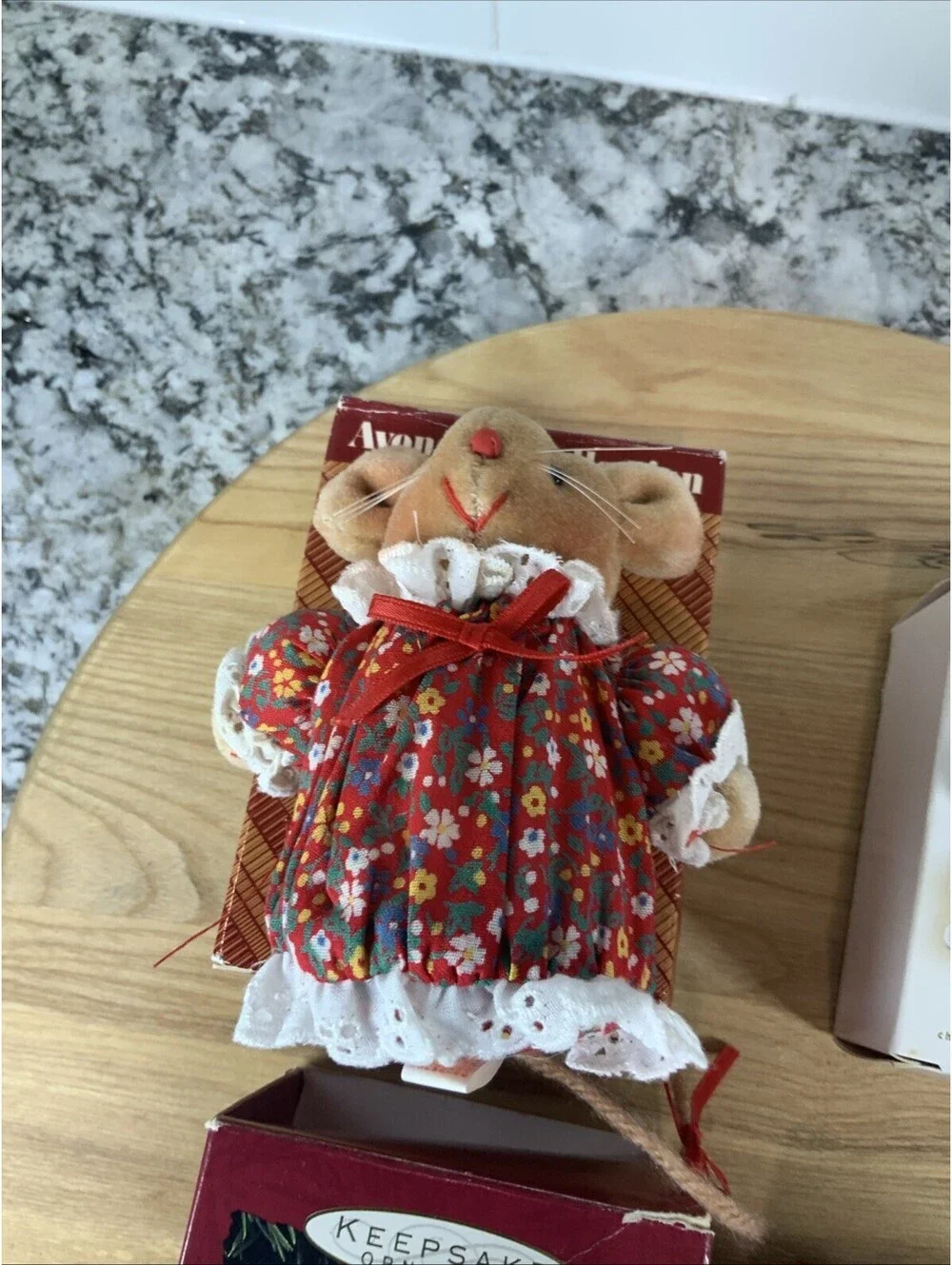 2 Vintage Hallmark Christmas Ornaments 1 Avon Doll 1 Carlton Collection